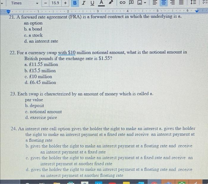 Please Answer AllWill Rate! ca E = 1 3 4 6 Times