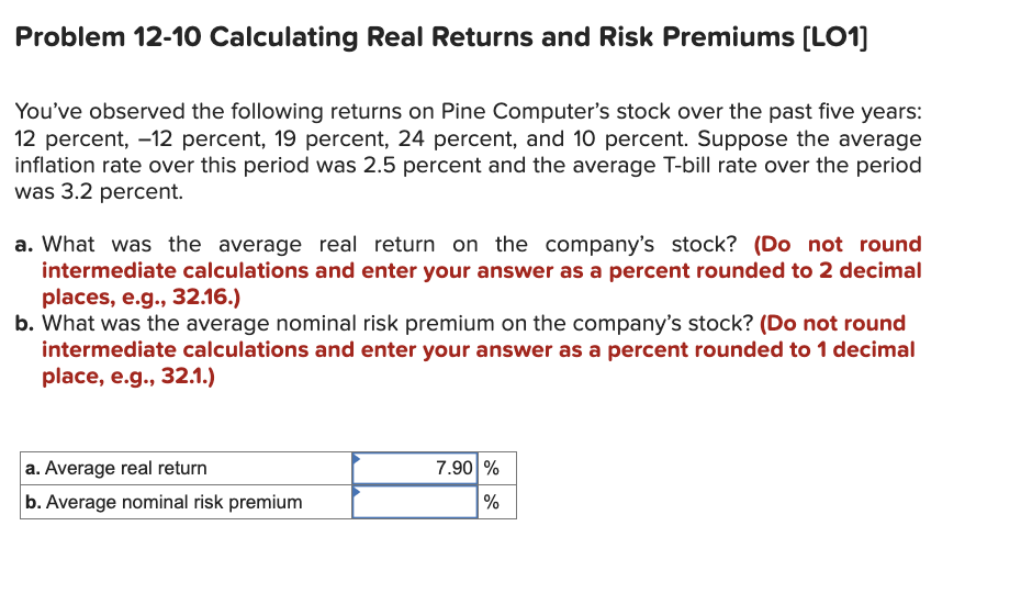 returns on Pine Computer's stock over the past five years: 16 percent,
