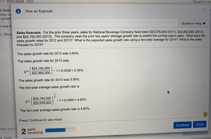 0%, 0 of 6 pts P12-1 (similar to) Question Help Sales forecasts.