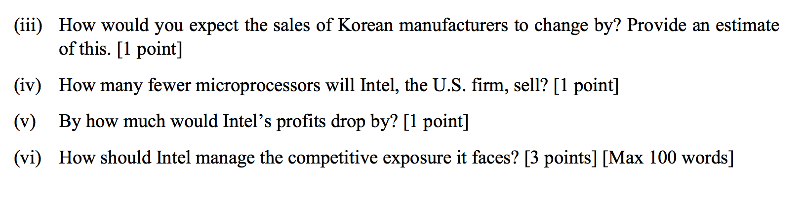 15% of the microprocessor market. Its closest foreign competitors Samsung Electronics and