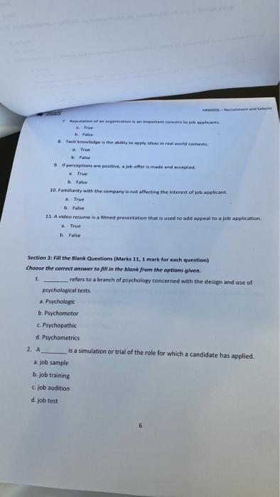 Aptitude Tests c. Cognitive Ability Tests d. All of them 2. Which