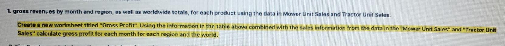 This is the Mower Unit Sales below This is the Tractor Unit
