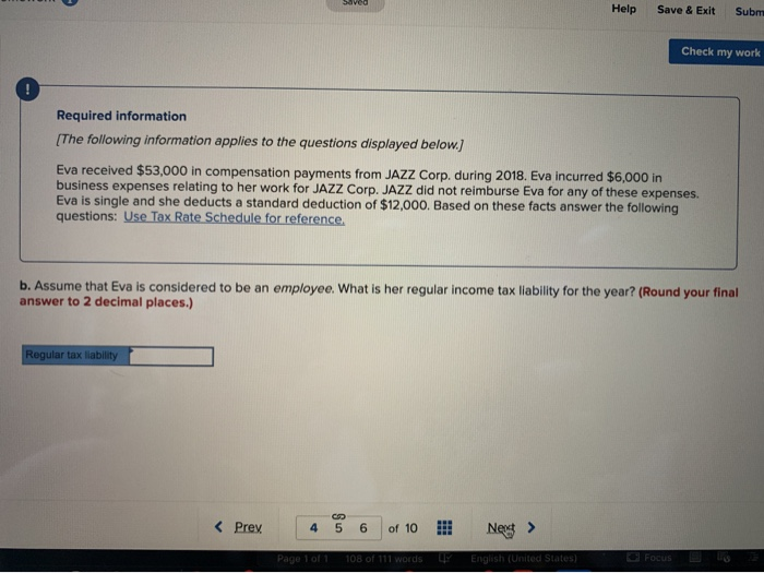 information [The following information applies to the questions displayed below.) Eva received