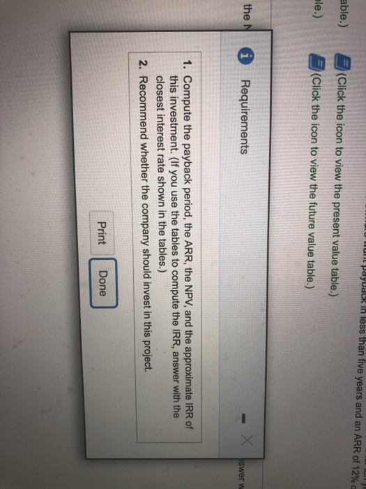 with this and the other requirements. Water World is considering purchasing a