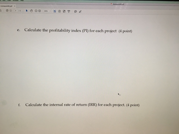 following cash flows and a discount rate of 9 %. Project A