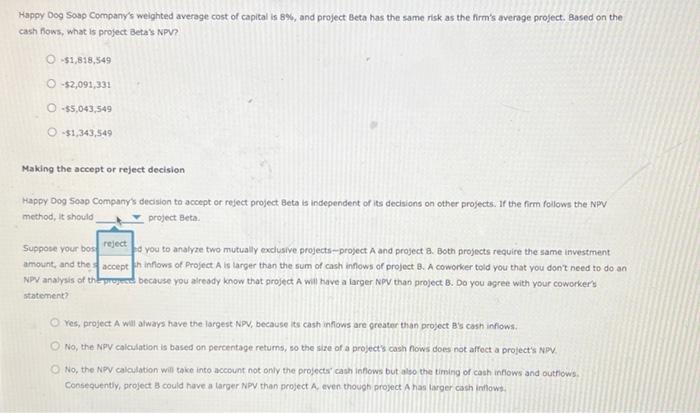 method The net present value (NPV) rule is considered one of the