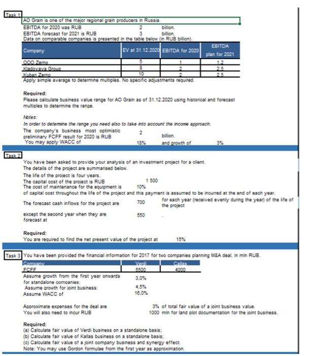 i need to do all task1,2,3 then just do task 1 and