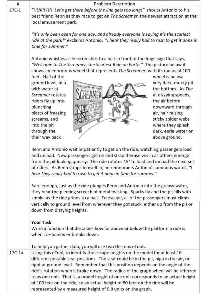 (The e-tool is not required) Instructions: 17-C1 a. Identify the escape heights
