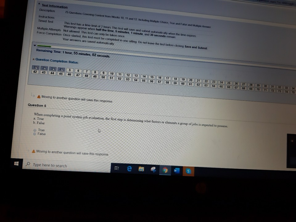  Test Information Description 75 Questions Covering Content from Weeks 10, 11