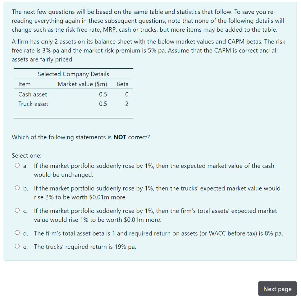 The next few questions will be based on the same table