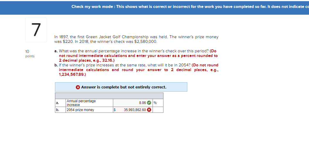Check my work mode: This shows what is correct or incorrect