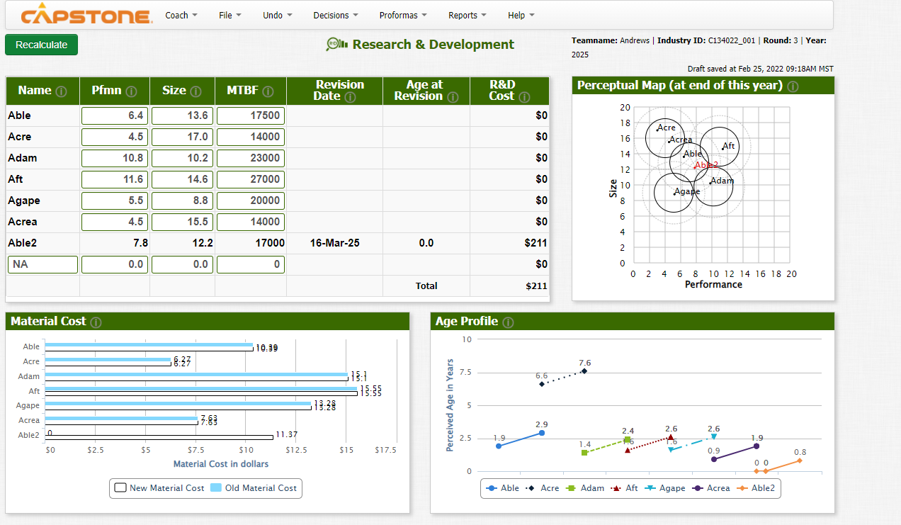 I need help with Round 3 Capsim CAPSTONE. Coach - File Undo