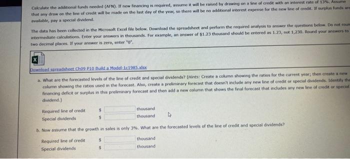 the file Cho9 p1o Build a Model.xtsx, which contains the 2021 financial