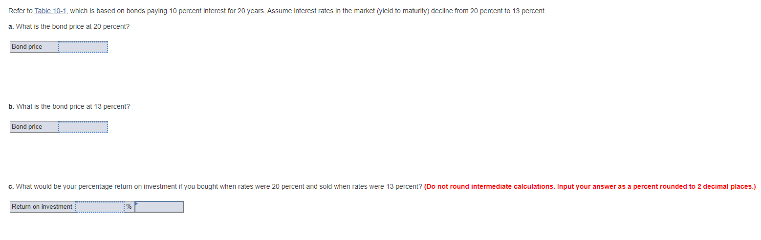 20 Years to Maturity) PV of PV of Coupons Principal Bond Price