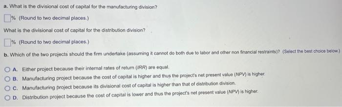 capital and Investment decisions) In May of this year Newcastle Mfg. Company's