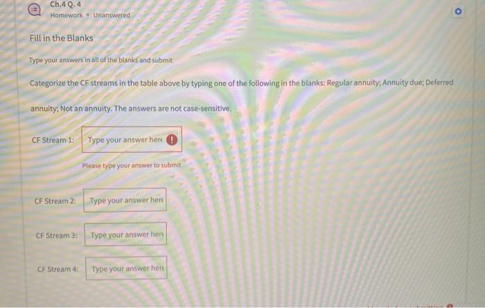 Stream 3 CF Stream 4 CF Stream 1 $100 0 $0 $0