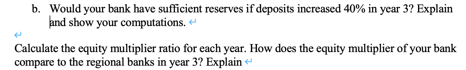millions) Your Bank, Year 3 Your Bank, Year 2 Your Bank, Year