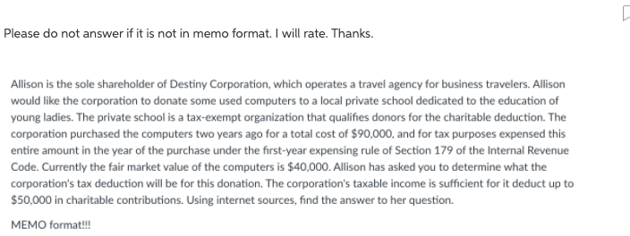  . Please do not answer if it is not in memo