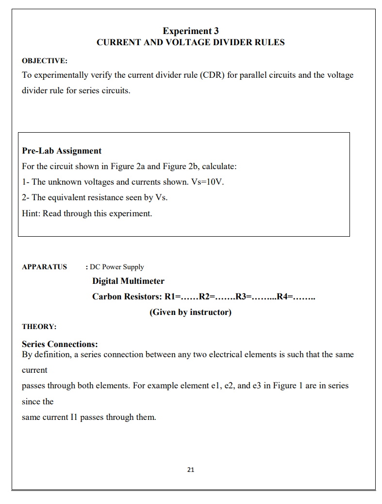 will help you solve an experiment TABLE 1 Resistor Values: Resistor R2