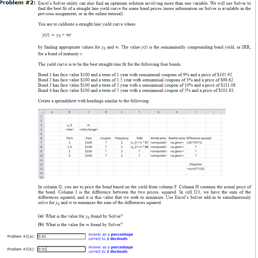  Problem #2: Excel's Solver utility can also find an optimum solution