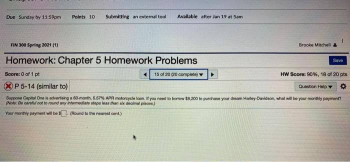  Due Sunday by 11:59pm Points 10 Submitting an external tool Available