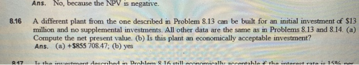 period for the investment of (a) Problem 8.3. (b) Problem 8.16, (c)