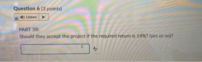 by applying the IRR rule. The IRR for the following project is
