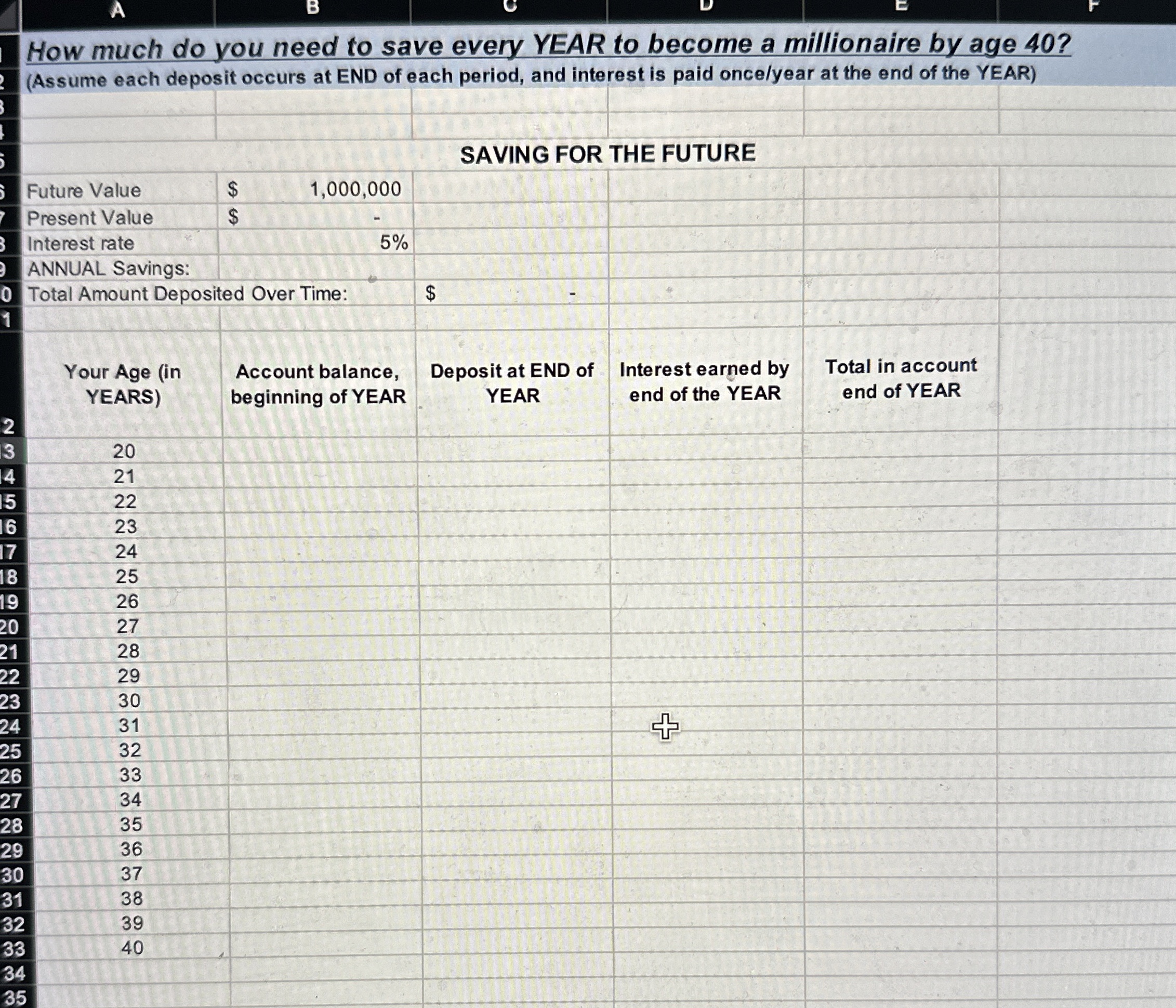  How much do you need to save every YEAR to become