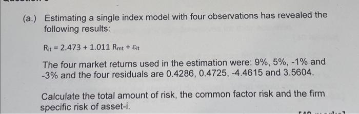  Estimating a single index model with four observations has revealed the