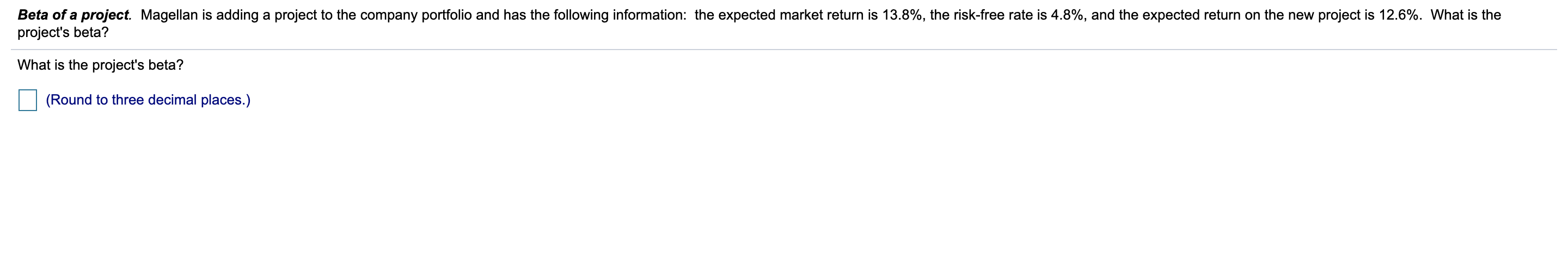 Beta of a project. Magellan is adding a project to the