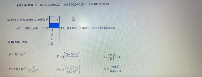 Unit (S) Annual Production (units) Useful Life (years) MARR% 102,000 28,000 5,800