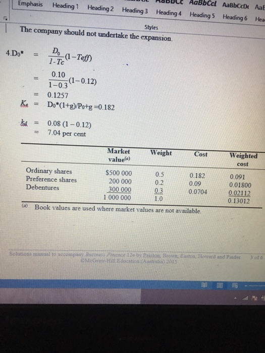 solution, please help Calculating cost of capital [LO 5] Rylstone Lid has