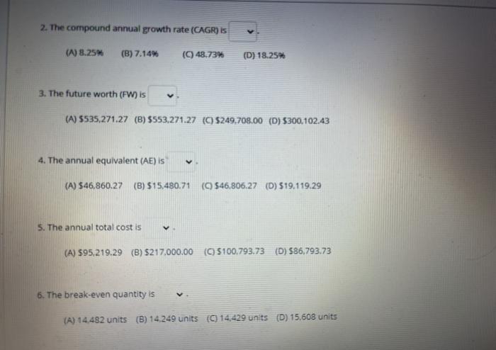 (in S) Year 0 1 2 Initial Cost ($) Annual Labor Cost