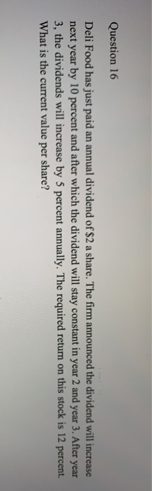 can anyone halp me tonsolve this q? Question 16 Deli Food has