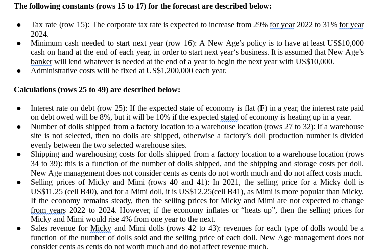 formula could be copied and pasted into columns D and E using