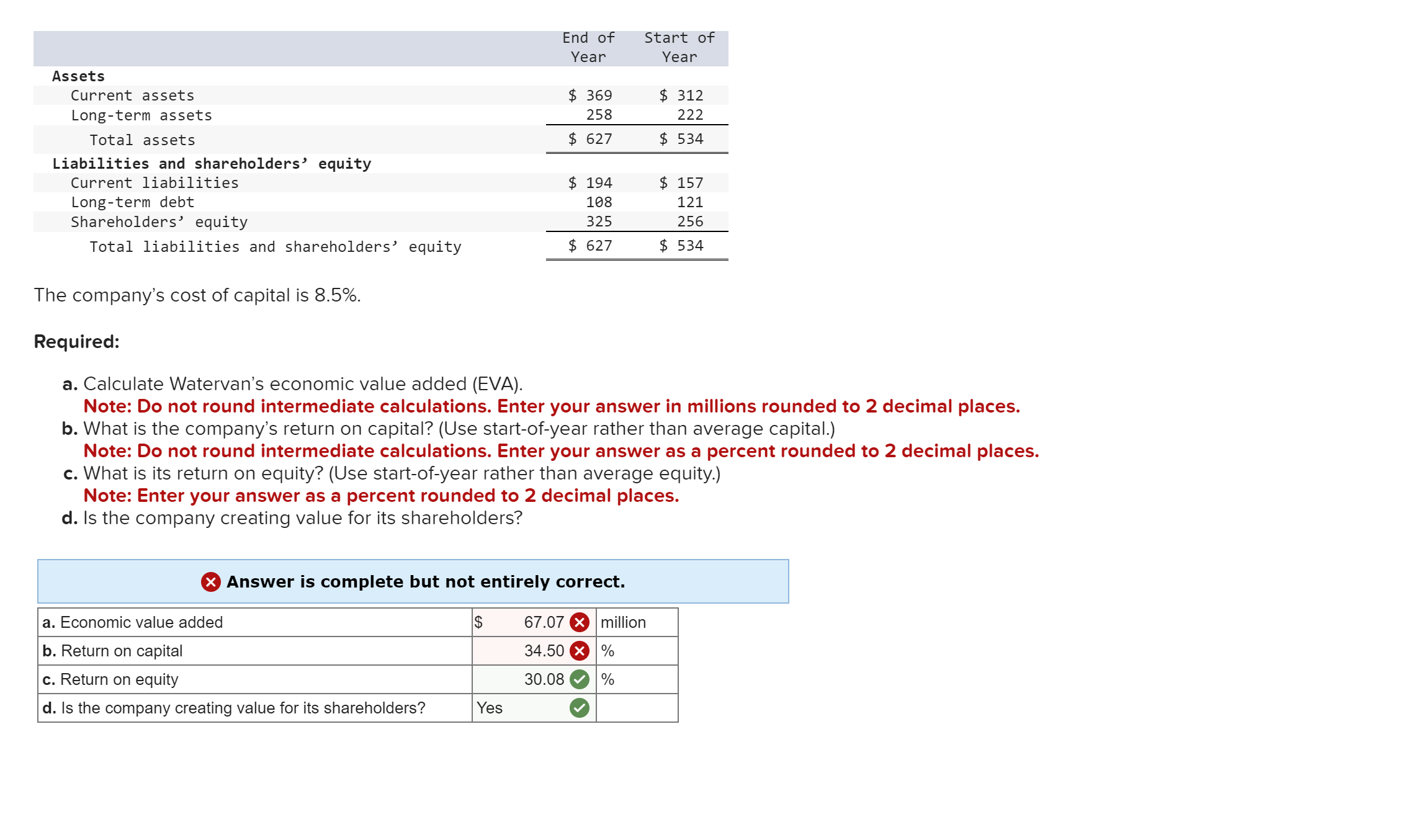 22.95% is correct , so whats A ? The company's cost of