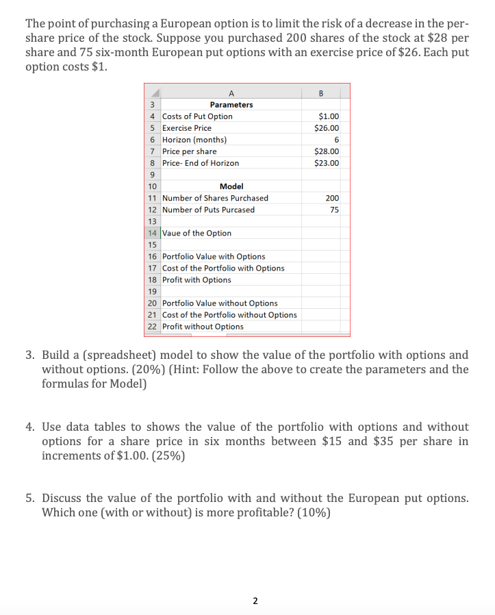 Will need to complete this in excel, please show formulas for each