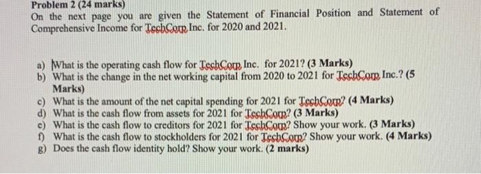  Problem 2 (24 marks) On the next page you are given