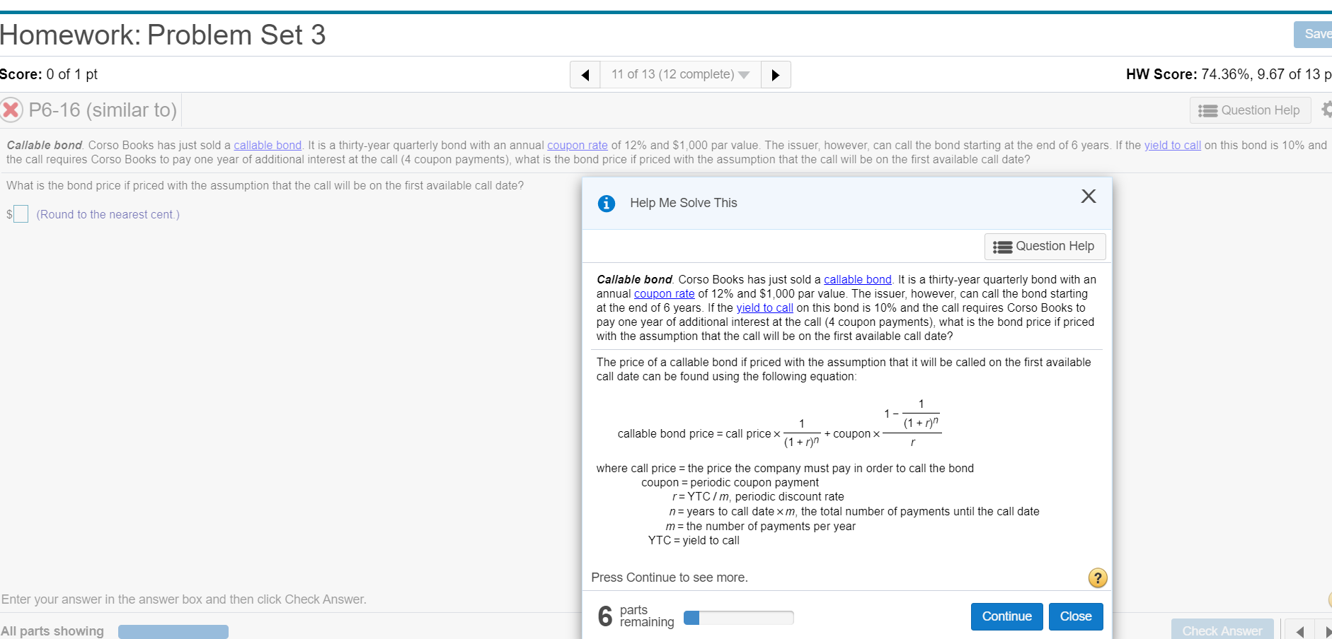 Homework: Problem Set 3 Save Score: 0 of 1 pt 11