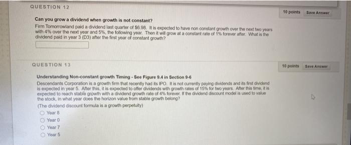  QUESTION 12 10 points Save Answer Can you grow a dividend
