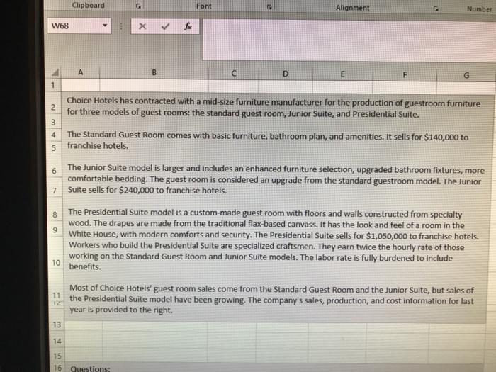 FOR, not Costs per el controller developed the following data for use