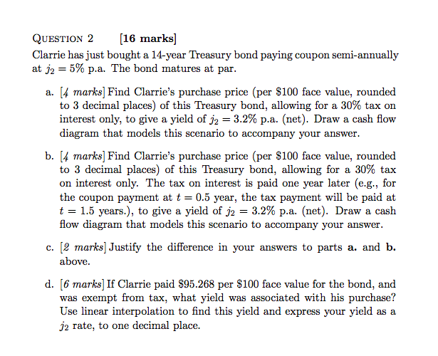 Part a (4 marks) 2 marks for the cash flow diagram,