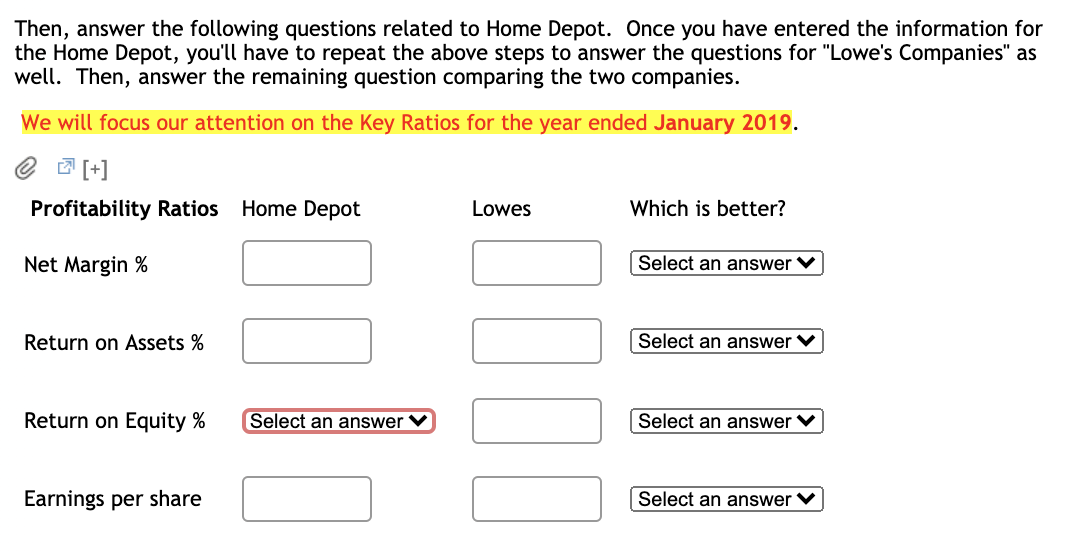  Return on Equity % Answer Choices: 298, 5 or Not Given