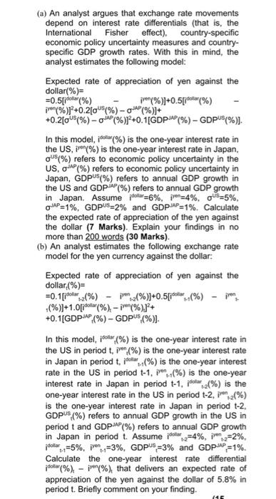 what is the answer for part (b) ? (a) An analyst argues