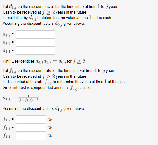 (1 pt) Suppose the spot rate table is as follows Years rate