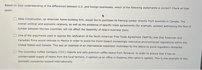  Based on your understanding of the differences between U.S. and foreign