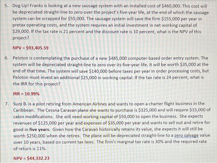 using this template show how to solve #6 and #7 5. Dog