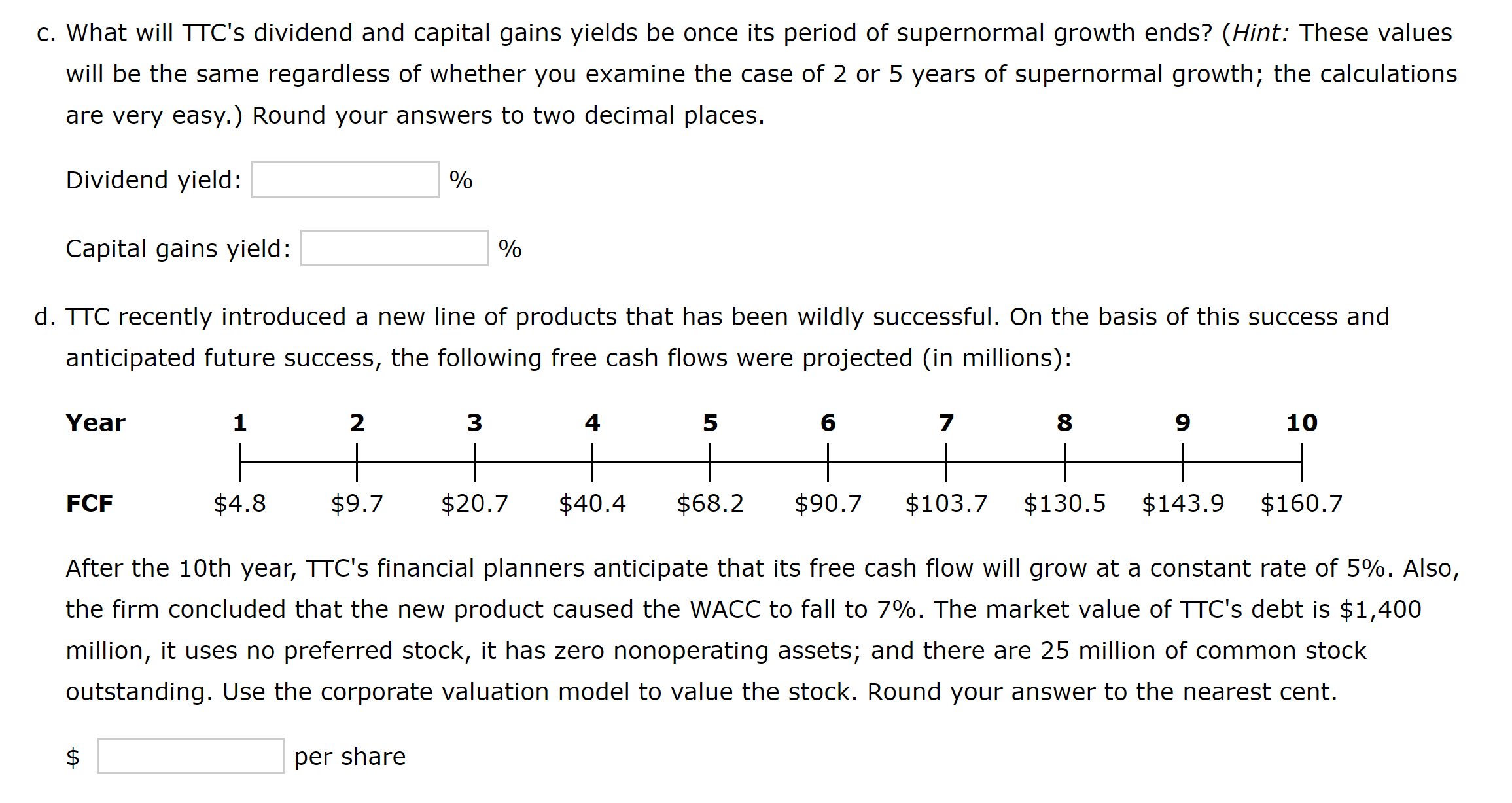 Corporation (TTC) has been growing at a rate of 25% per year