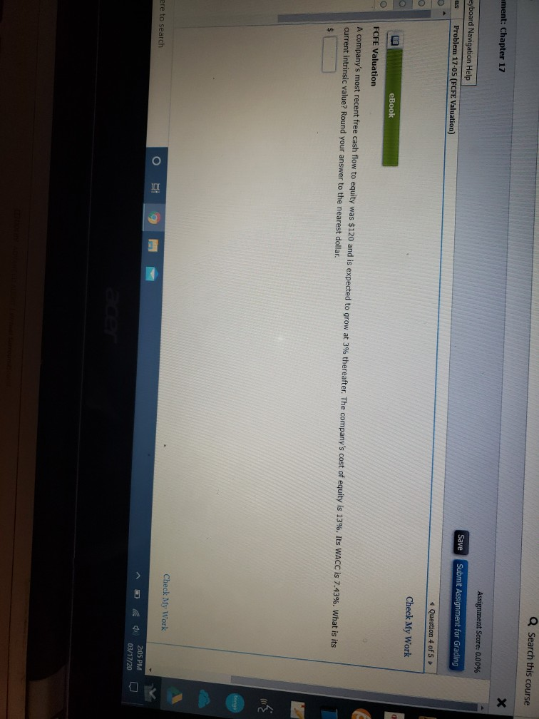 Q Search this course ment: Chapter 17 Assignment Score: 0.00% eyboard