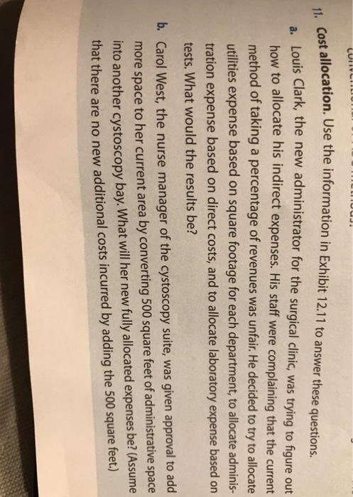 ALLOCATION IN A SURGERY CLINIC FOR PROBLEM 11 Dept. Costs Lab Tests